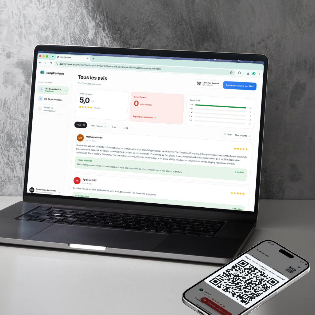 Gérer les réponses aux commentaires et envoyer des SMS aux clients pour demander un avis